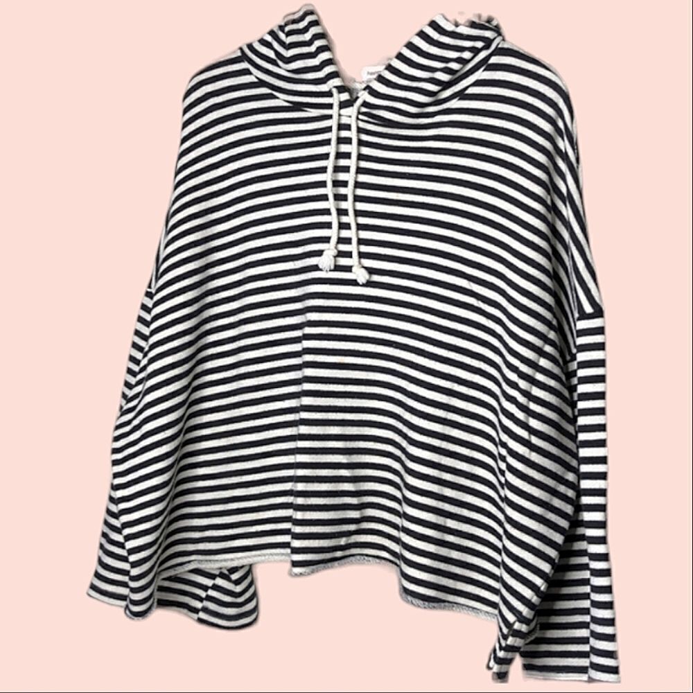 hashttag Oversized Cropped Terry Lined Cotton Pullover Hoodie size M